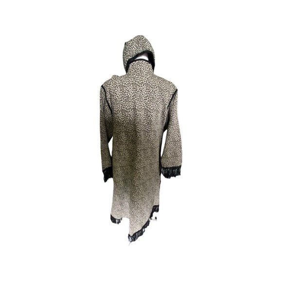 Vintage Shermarke Leopard Print Jacket Includes Hat & Purse One Size Fringe - Picture 2 of 5